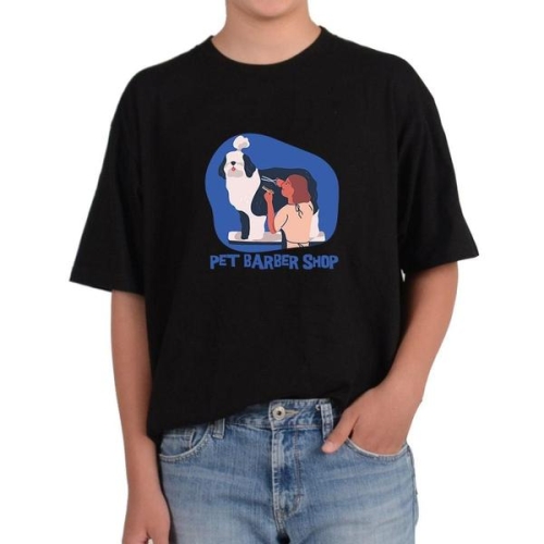 길단 반팔 USA핏 펫 머리 깍기 샵 pet barber그림 다양한색상 전사이즈 WFKQ0HG_이미지