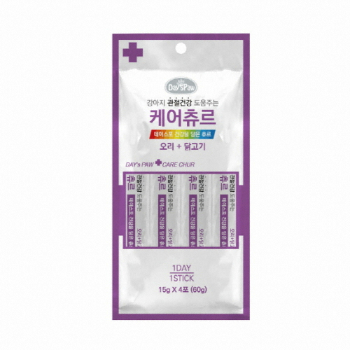에이티바이오 데이스포 독 케어츄르 오리+닭고기 60g (15g x 4p) (1개)_이미지