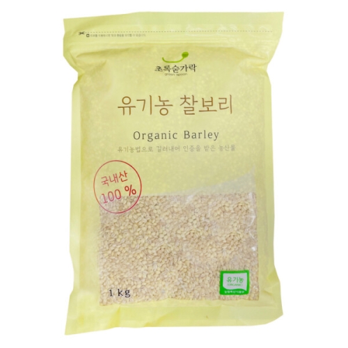 초록숟가락 유기농 찰보리쌀 (1kg,1개)