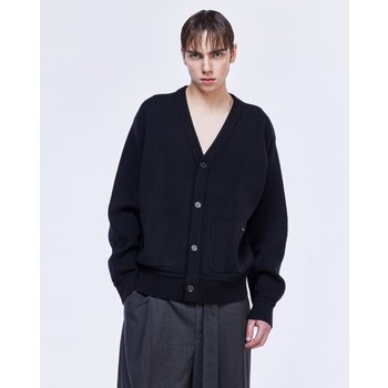 송지오 지제로 엠블럼 심리스 가디건 SH2KT805BK