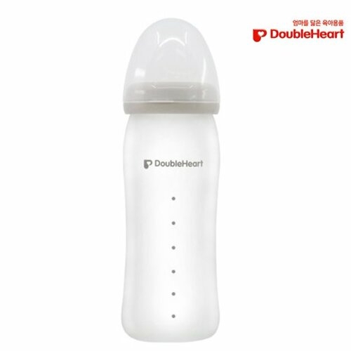 더블하트 실리콘 유리젖병 240ml 노꼭지_이미지