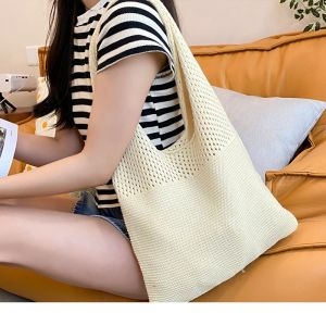더블유팝 가벼운가방 넬리아 여성 니트 그물 메쉬 뜨개 에코백 숄더백 쇼핑백 네트백 여자 엄마 숄더 보조 가을 가방