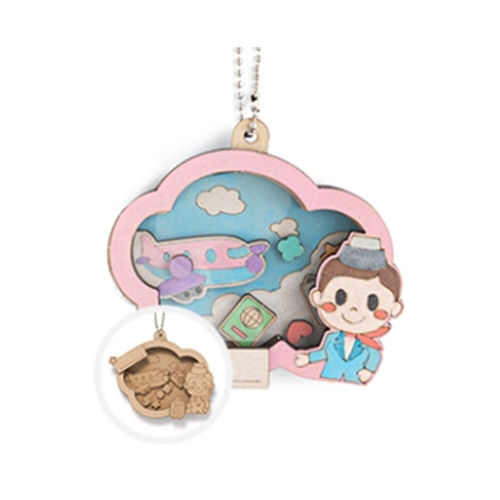 민화샵 MDF 직업 쉐이커 키링 승무원 S240001E 1개_이미지