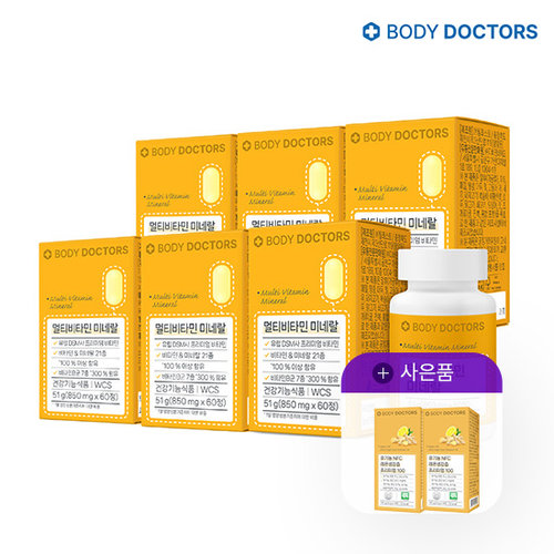 바디닥터스 멀티비타민 미네랄 850mg 60정 (6개)_이미지