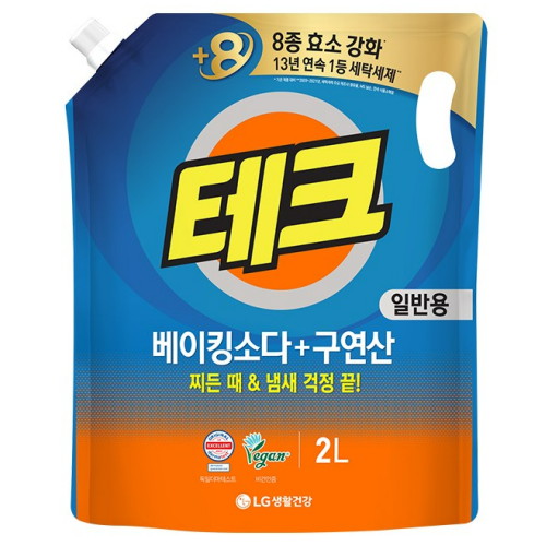 테크 베이킹소다+구연산 일반용 리필 2L (8개)_이미지