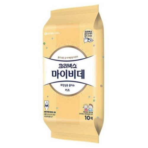 크리넥스 마이비데 키즈 화장실용 물티슈 리필형 10매 (15팩)_이미지