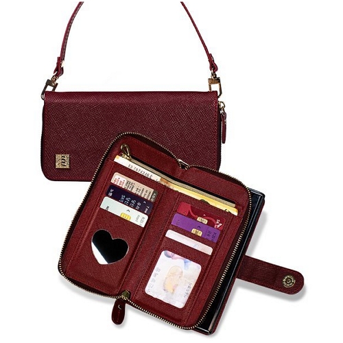 아이콘팜 갤럭시A9 프로 아젠다스 솔리드 천연가죽 지퍼 월렛 케이스