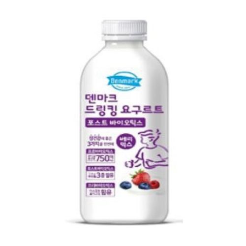 동원F&B 덴마크 드링킹 요구르트 포스트 바이오틱스 베리믹스 750ml (4개)_이미지
