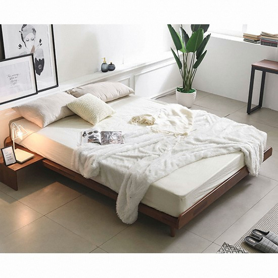 삼익가구 론다 멀바우 헤드리스 침대 Q (슬립웰본넬스프링)_이미지