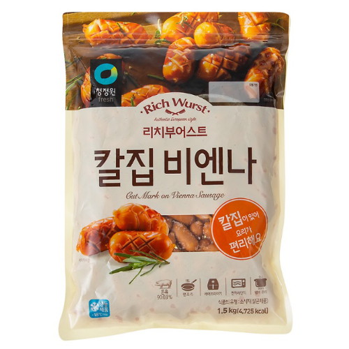 대상 청정원 리치부어스트 칼집 비엔나 1.5kg (1개)_이미지