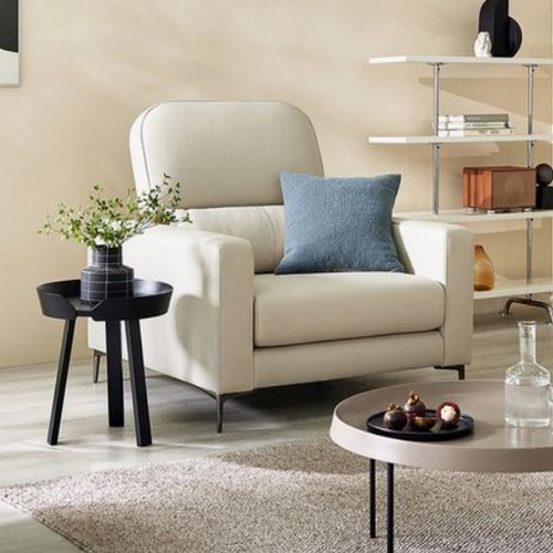  자코모 피렌체 하이 기능성 럭스 천연통가죽 소파 1인용 [스툴별도]