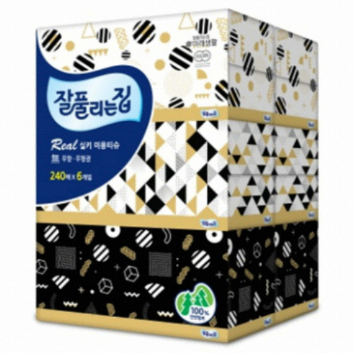 잘풀리는집 리얼실키 미용티슈 240매 (6입) (4팩(24입))_이미지