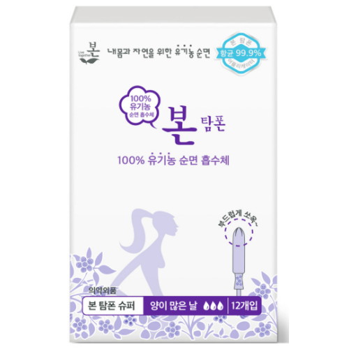 J2LOH 유기농본 본 탐폰 슈퍼 12개 (6팩(72개))