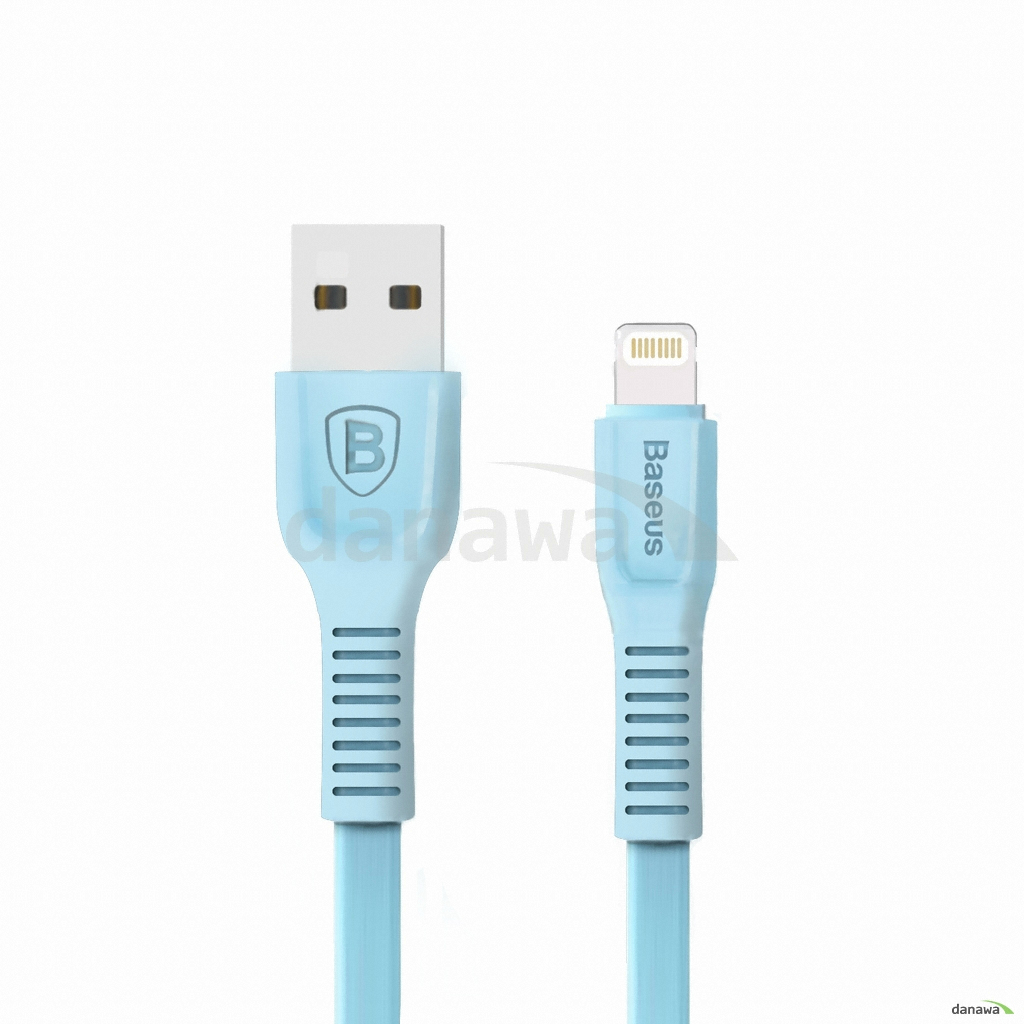 베이스어스 플랫 파스텔 라이트닝 8핀 데이터 케이블 (1m)_이미지