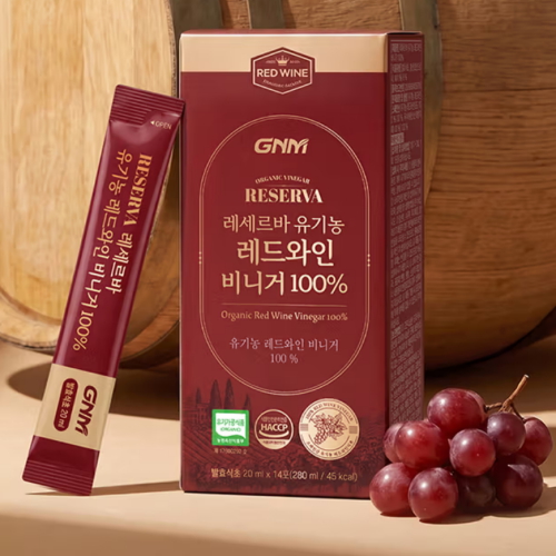 GNM자연의품격 레세르바 유기농 레드와인 비니거 100% 280ml (20ml x 14포) (4개)_이미지