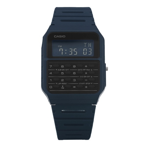 카시오 Data Bank Quartz Watch with Resin Strap, Green, 24.1 Model: CA-53WF-..
