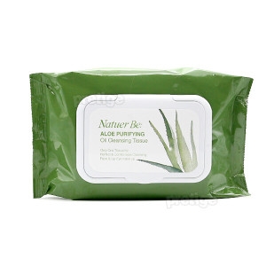 네추어 비 알로에 오일 클렌징 티슈 60매 (1팩)_이미지