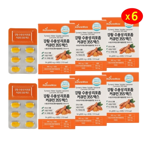네이처맥스 강황 수용성 리포좀 커큐민 355 맥스 60정 (6개)_이미지