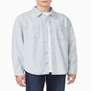 캘빈클라인진 4RB927G 남성 오버핏 빈티지 라이트블루 데님 셔츠
