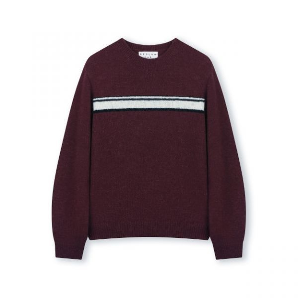 ����� BESLOW �񽽷ο�X���� STRIPE A KNIT BURGUNDY 334546