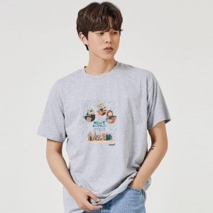 키밍 크리스마스 눈 친구 그래픽 캐쥬얼 반팔티 W7DFA00_이미지