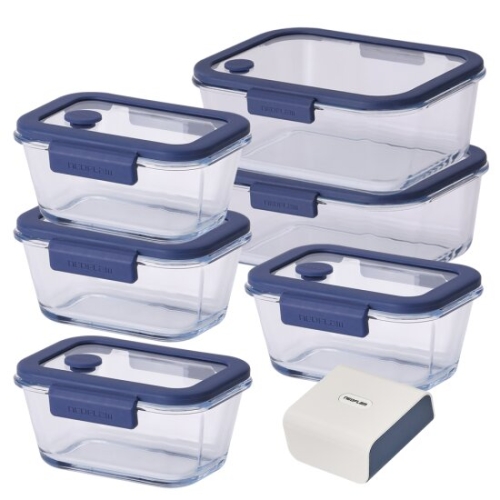 네오플램 글라쎄Z 진공 내열유리 밀폐용기 6종 세트 + 전용 진공 펌프