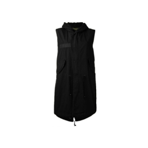  MR S 12주년 후드 롱 조끼 야상자켓 블랙 WL108S 9001