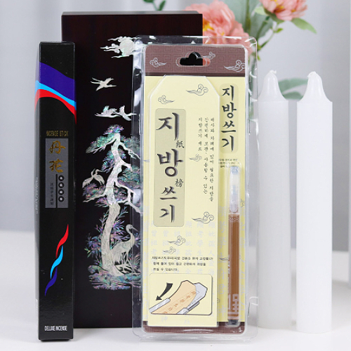 제수용 소품 4종세트 (양초+지방쓰기+단화향(단)+향초함)