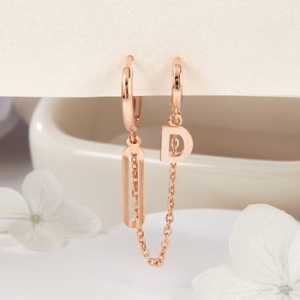 비앤비골드 14K 일립스 D 투링 체인 연결 원터치 귀걸이 한쪽 PNE42098