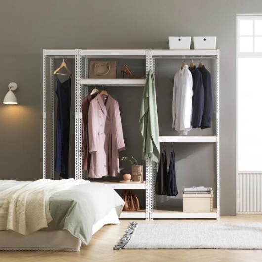 스피드랙 드레스룸 시스템 철제 행거봉1개 3단 행거 700x500 (165cm(높이))_이미지