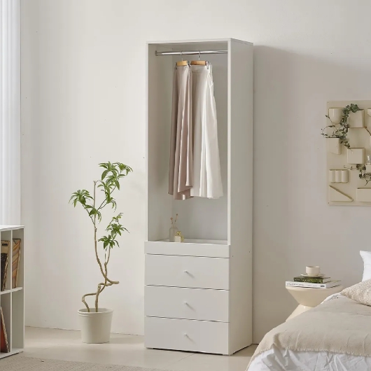 BIF보루네오 마르체 폴라 슬라이딩 선반 서랍 키큰 옷장 600_이미지