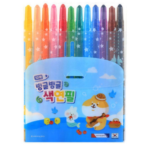 모닝글로리 빙글빙글 색연필 블루 (12색)_이미지