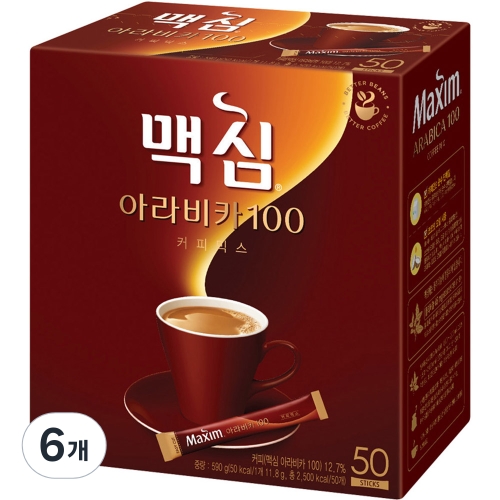 아라비카 100 커피믹스 11.8g 50개입 6개