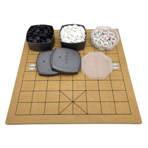 인효바둑 접이식 바둑판 15mm + 바둑알 + 장기알 화이트 블랙 나무색_이미지