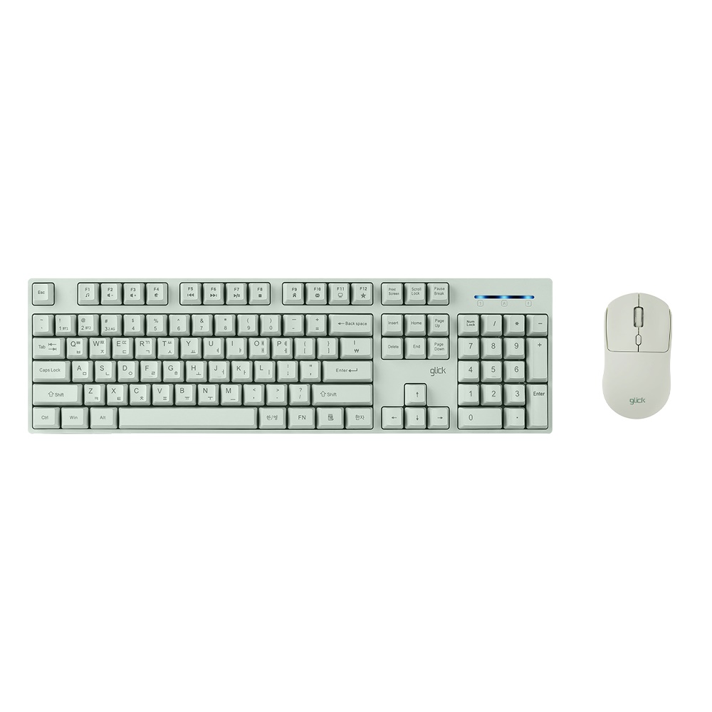 지클릭커 오피스프로 WMK615 스탠다드M 무선 키보드 마우스 세트 (그린)_이미지