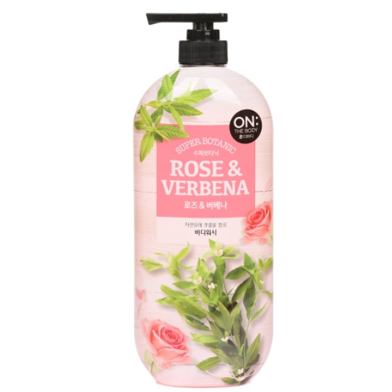 LG생활건강 온더바디 수퍼보타닉 로즈 버베나 바디워시(구) 900g (4개)