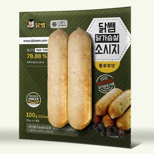 미트뱅크 닭쌤 닭가슴살 소시지 통후추맛