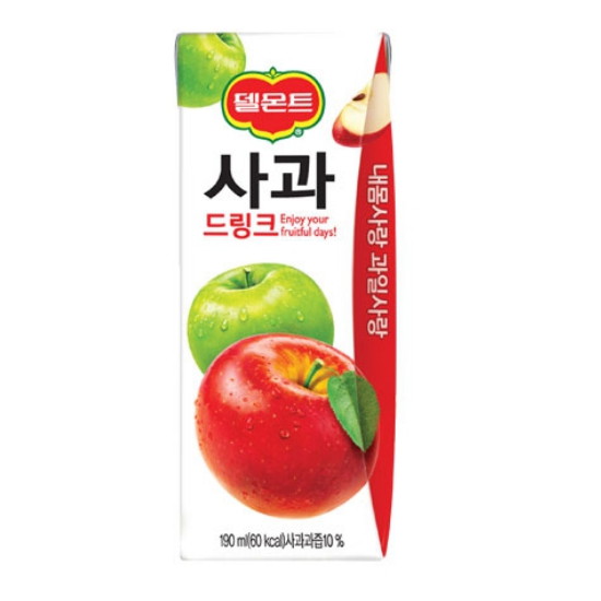 롯데칠성음료 델몬트 사과 드링크 190ml (16개)