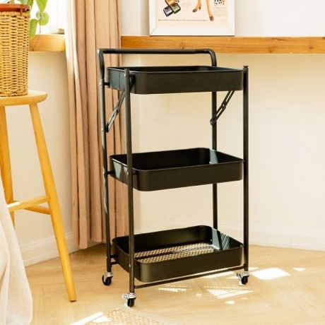 펀타스틱 3단 철제 접이식 이동식 트롤리_이미지