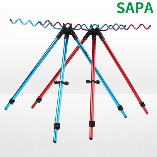 SAPA 알루미늄 릴9조 블루 레드 선택형 2단 삼각 받침대/낚시 방파제 바다낚시대/민물 얼
