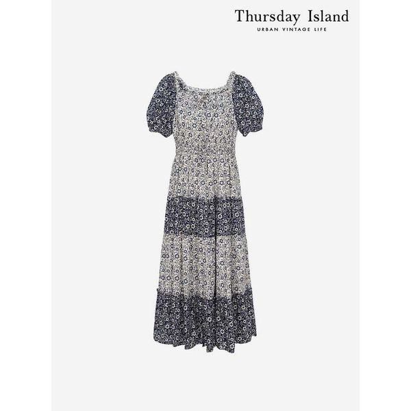 Thursday Island 스퀘어 넥 패턴 믹스 원피스 T244MOP353W