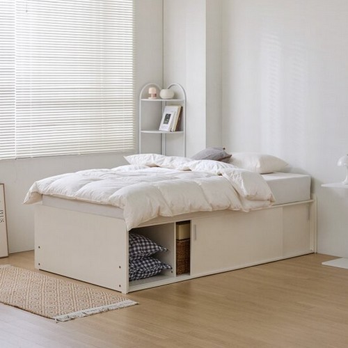 휴먼앤퍼니처 밀러 무헤드 슬라이딩 빅수납 침대 SS (매트별도)_이미지