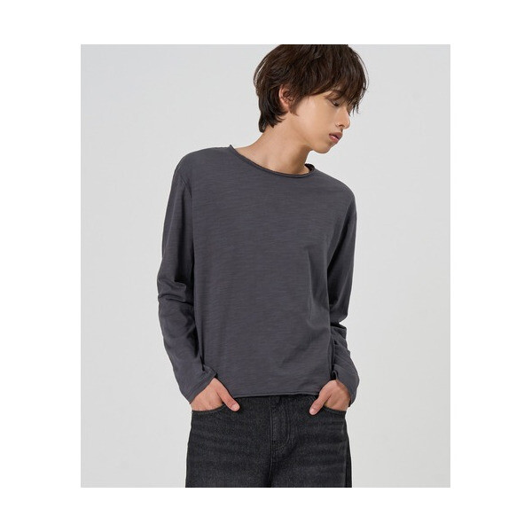 토피 Toffee VTG 슬랍 라운드 넥 롱 슬리브 CHARCOAL 5898093 T6S-VSR_이미지