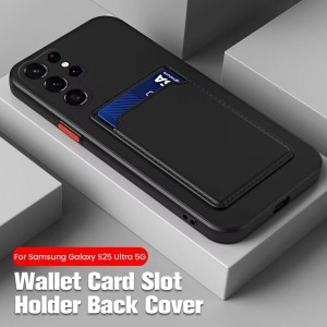 울트라 호환 캔디 카드 슬롯 홀더 삼성 호환 갤럭시 S25 플러스 5G 카메라 TPU 소프트 커버 Fundas SamsungS25 S