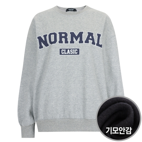 샵앤 FW 국산 라운드넥 노멀 방한 기모 맨투맨 티셔츠 ODA-WSH-20137-멜란지그레이