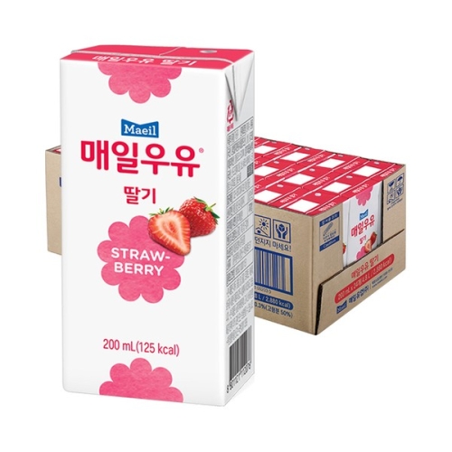매일유업 매일우유 딸기 (멸균) 200ml (12개)