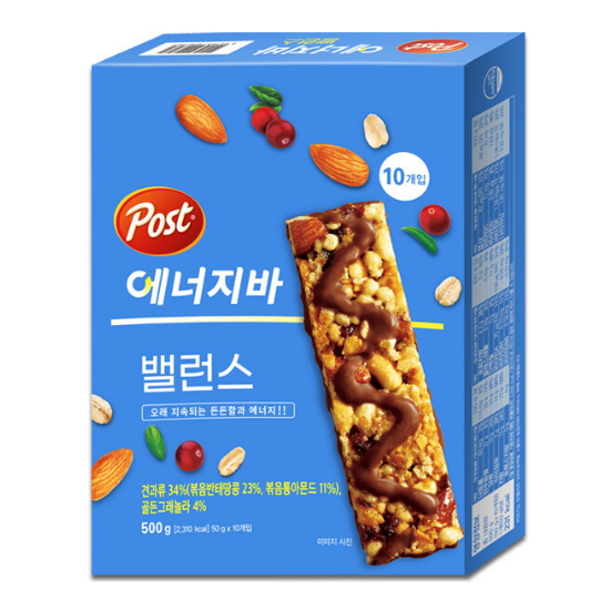 동서식품 포스트 에너지바 밸런스 10개입 500g (1개)_이미지