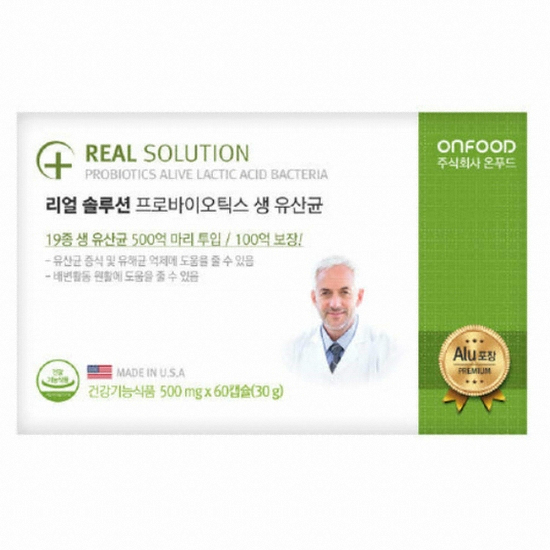 온푸드 리얼 솔루션 프로바이오틱스 생 유산균 60캡슐 (1개)