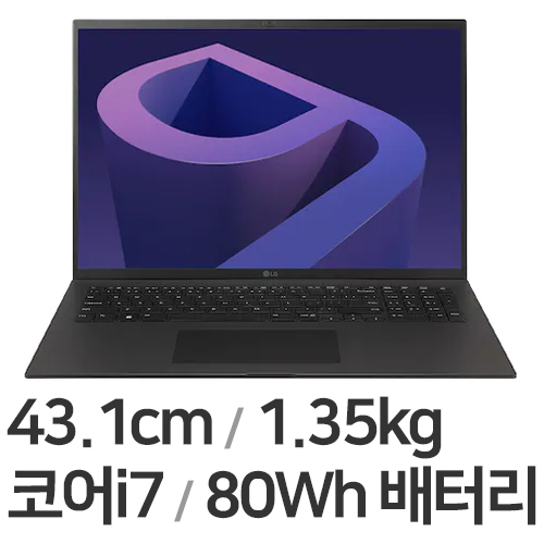 LG전자 2022 그램17(12세대) 17ZD90Q-GX7BK (SSD 512GB + SSD 512GB)