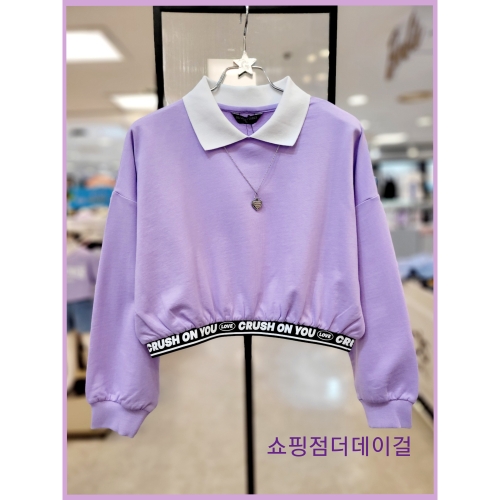 신상 주니어 데일리로 입기좋은 밴드 티셔츠 주니어 색감이 예쁜 티로 다양하게 코디가능 레터밴드카라스웨트티셔츠 TGMA248..